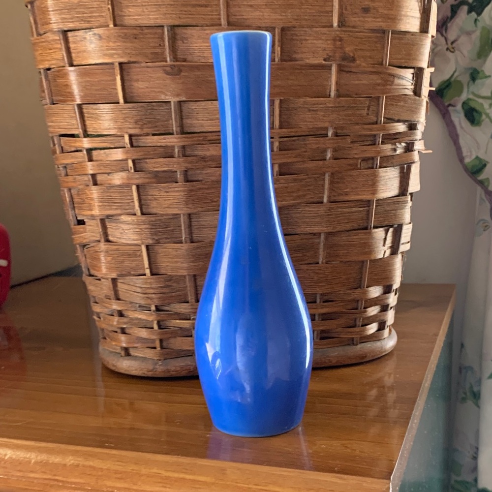 Blue Ceramic Bud Vase - Unbranded